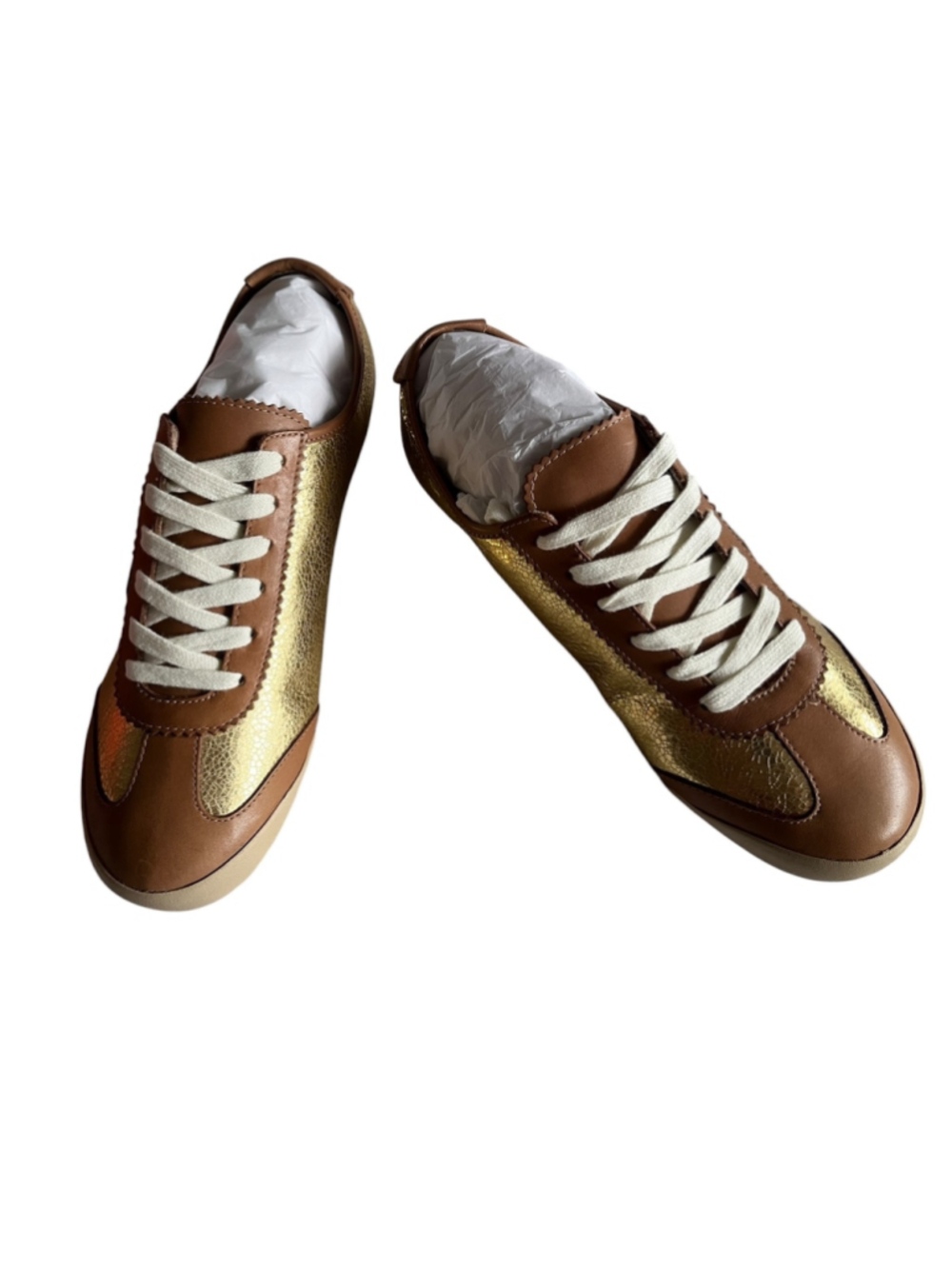 Women's Tory Burch GOLD Sneakers NWT LEATHER - Picture 8 of 9